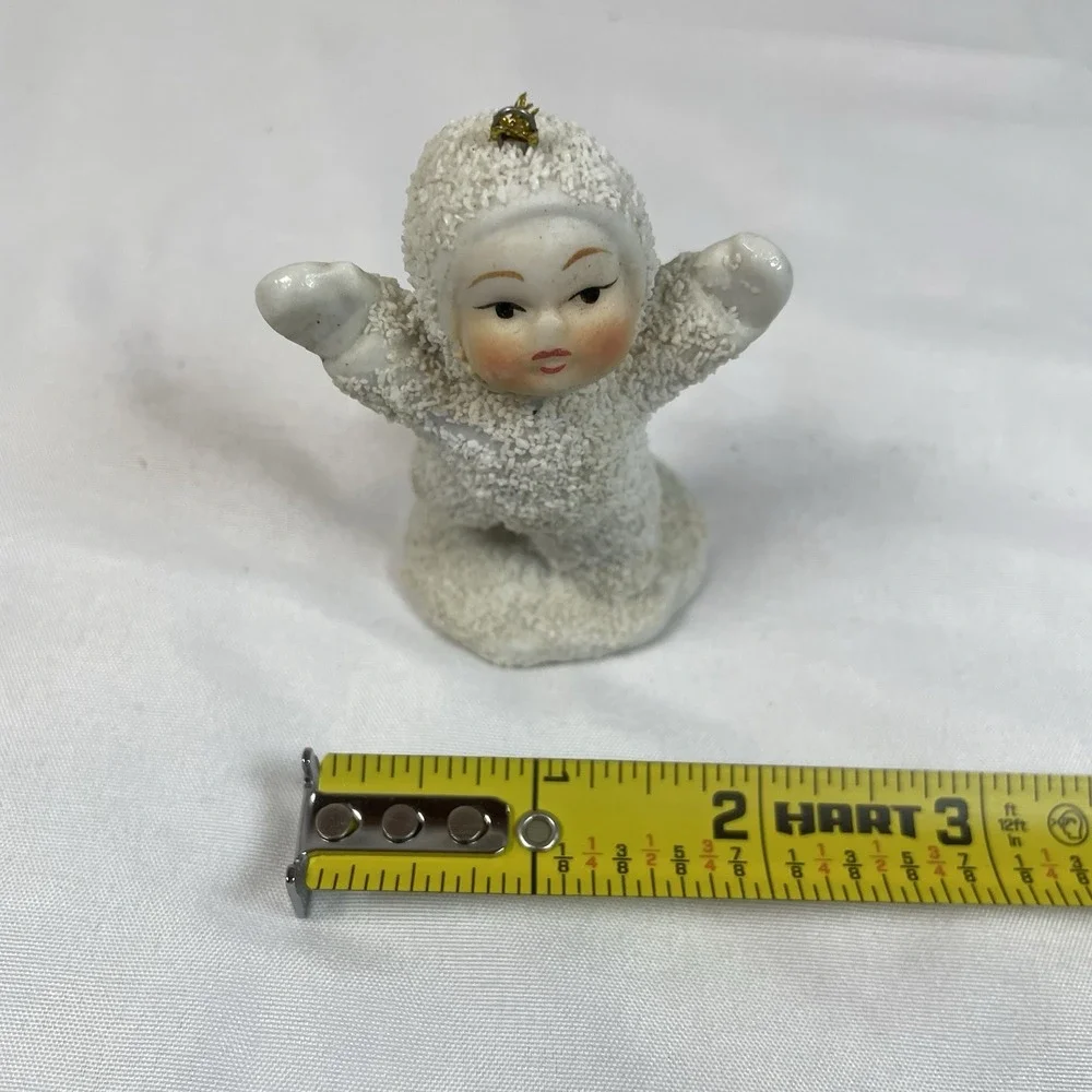 Vtg. Porcelain Snow Baby Figurines Set of 4 Christmas Ornaments Textured White
